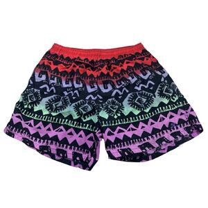 Vintage Hobie Red Purple Green Black Swim Shorts Bathing Suit Trunks Sz XL